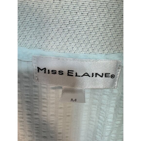 Miss Elaine Women's Nightgown Dress Sleepwear Size M White Green Floral Embroide - Picture 2 of 14